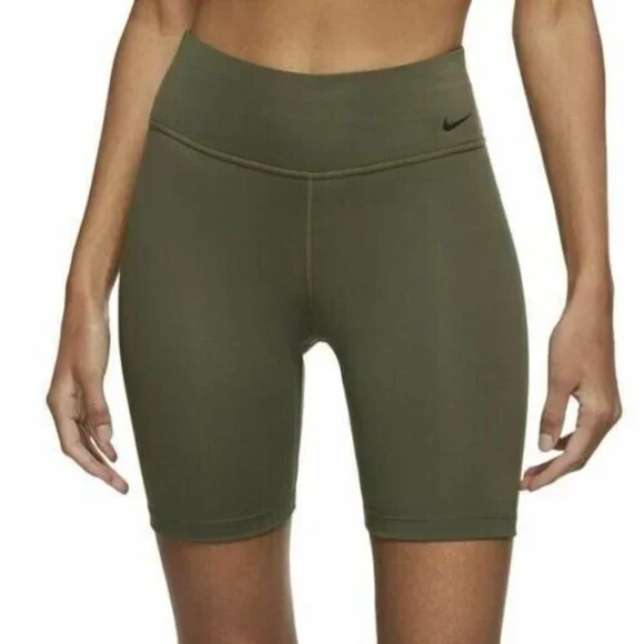 Nike One Womens Mid Rise 7" Bike Shorts Dri-Fit Olive/Black Plus Size 2X - Picture 1 of 7